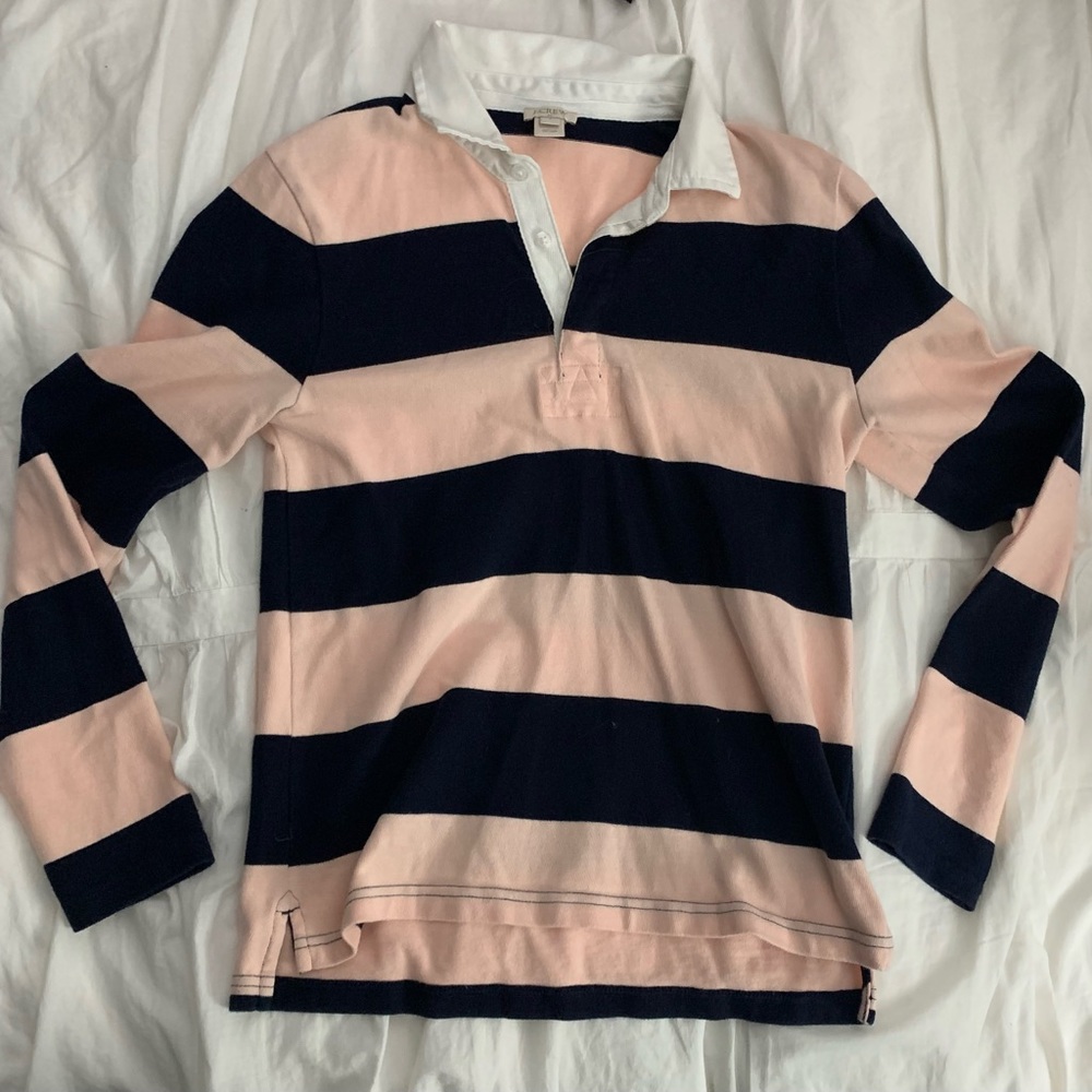 JCrew Rugby Shirt - Made of 100% cotton with 3 buttons. Soft, warn-in feel.